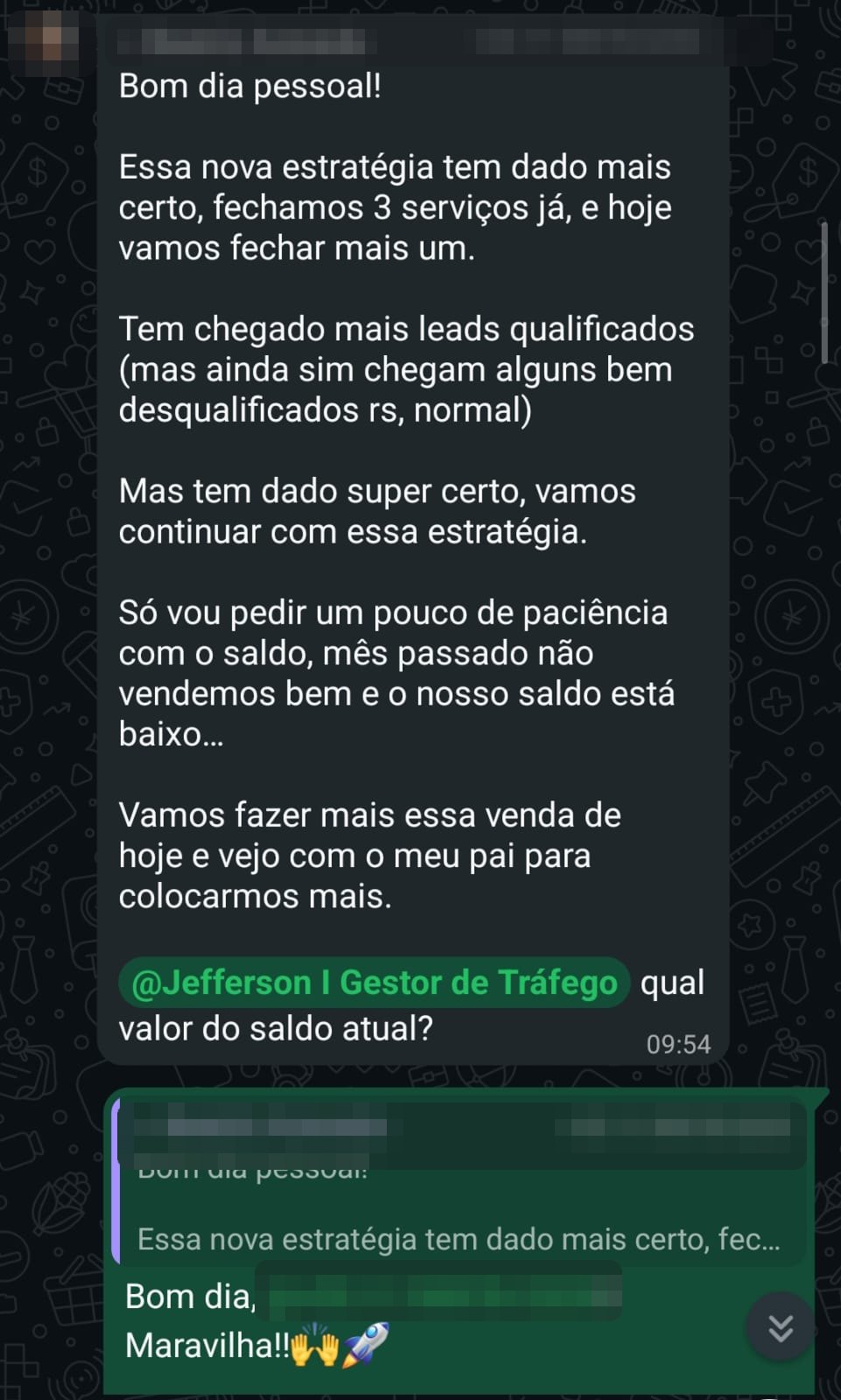 Cliente conta que a nova estratégia fechou três serviços e trouxe leads mais qualificados