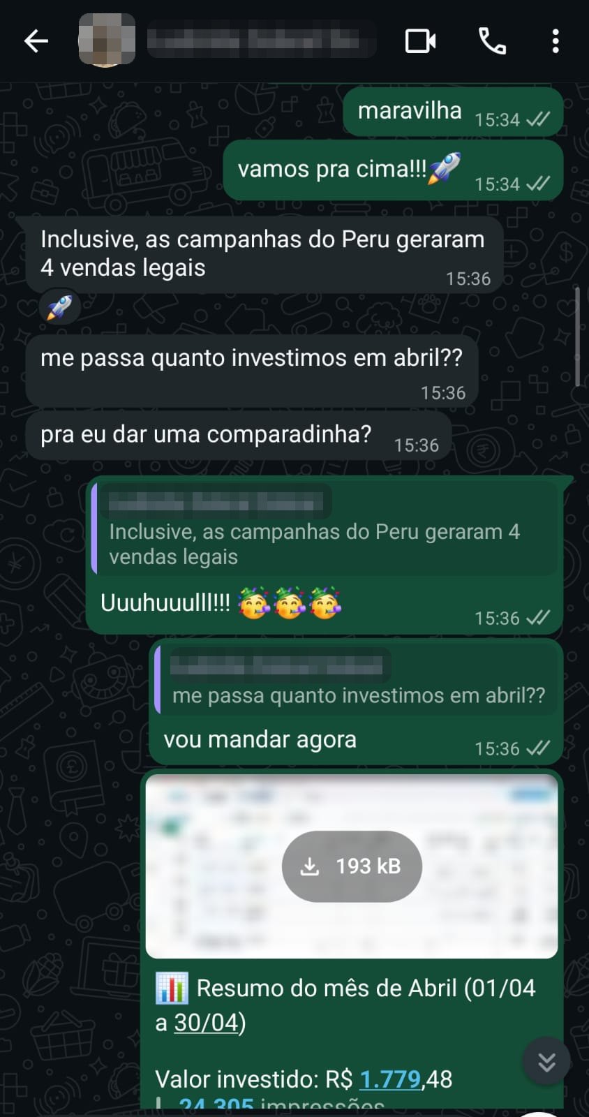 Cliente conta que as campanhas geraram quatro vendas