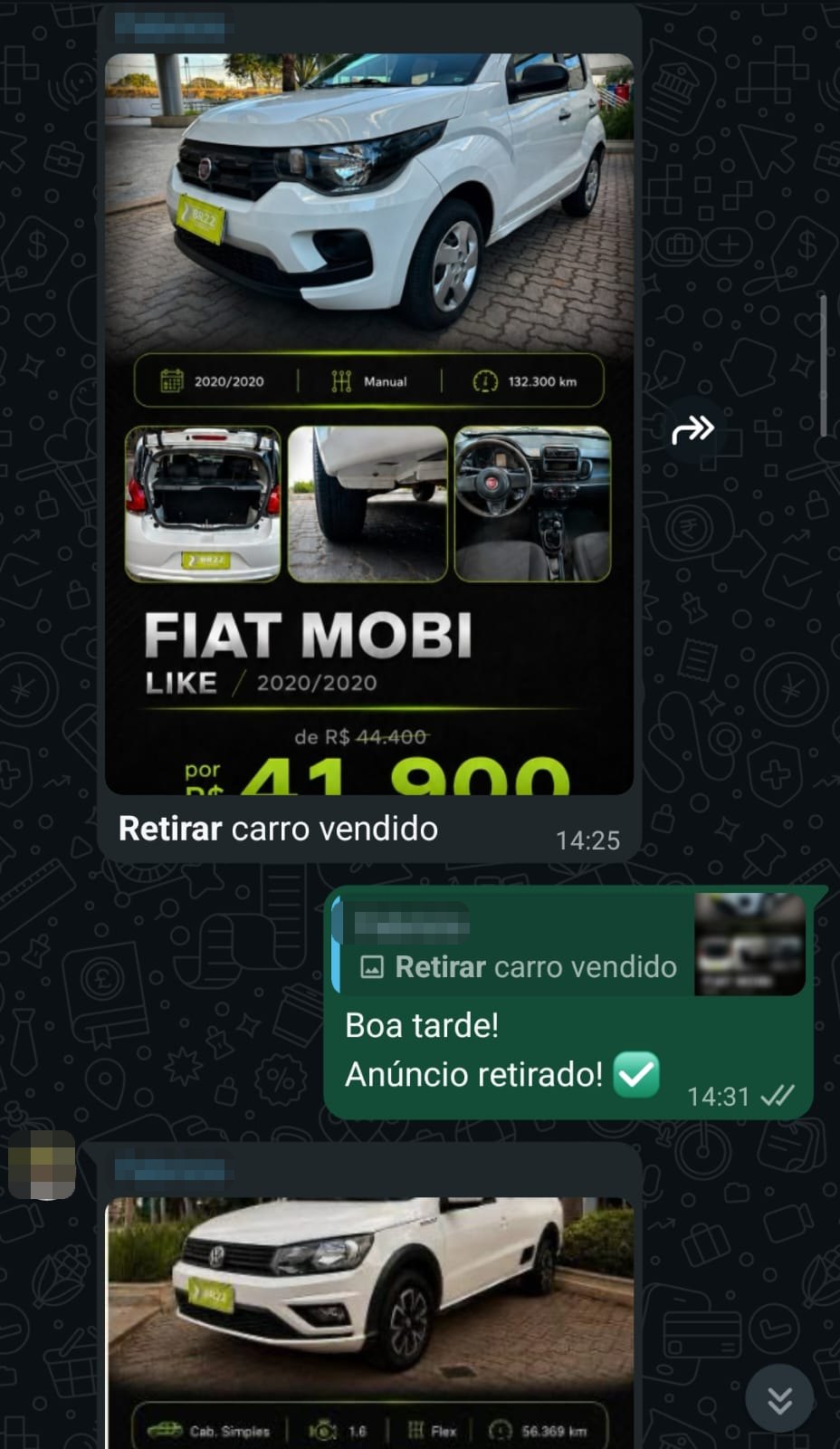 Concessionária pede para retirar o anúncio porque o carro foi vendido